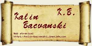Kalin Bačvanski vizit kartica
